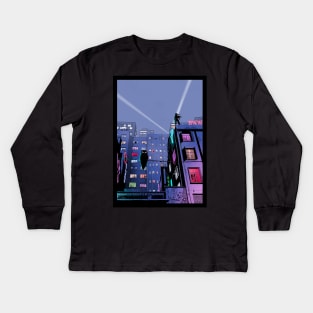 A Super Hero On the Rooftop Kids Long Sleeve T-Shirt